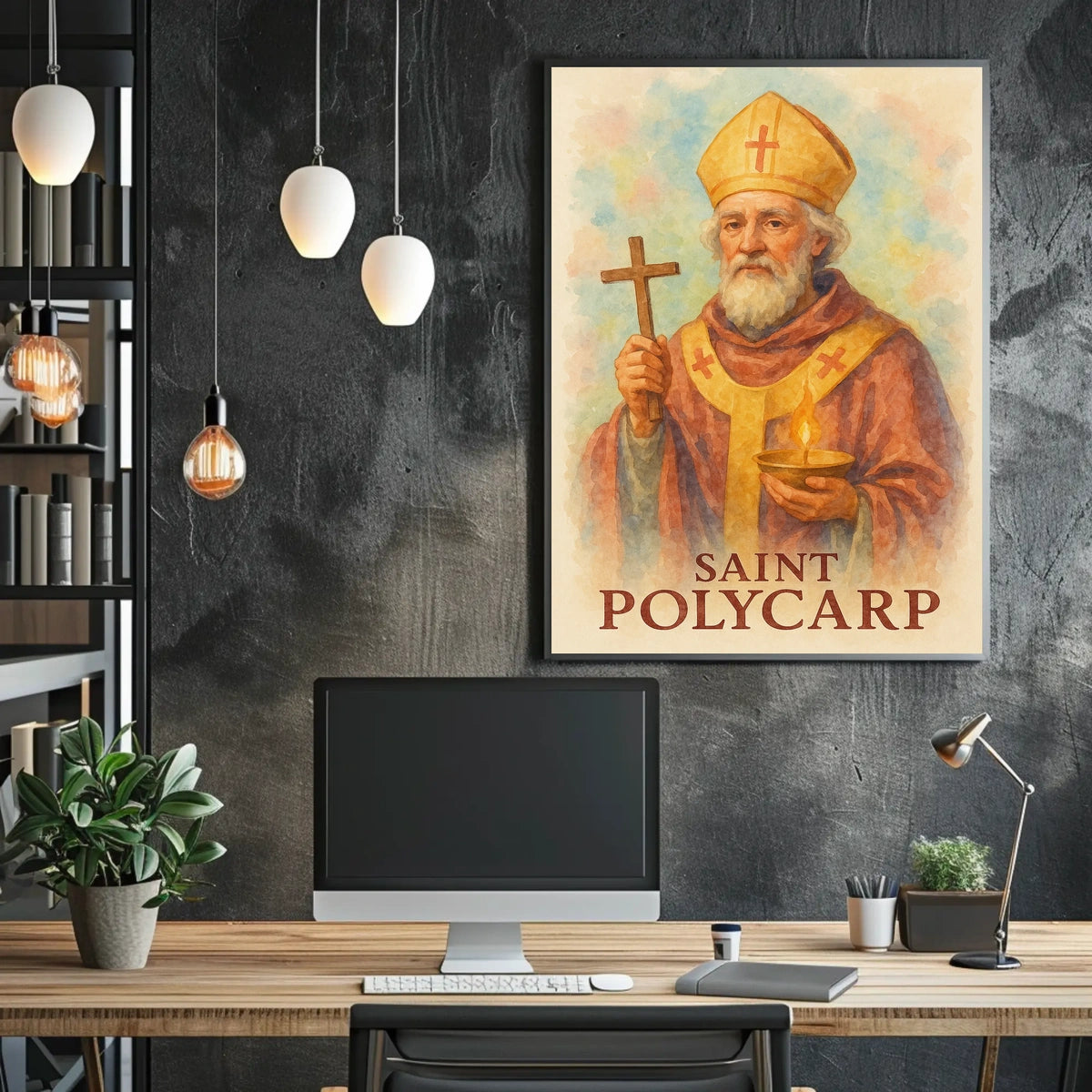 Saint Polycarp Portrait For Exhibit Space Display Poster