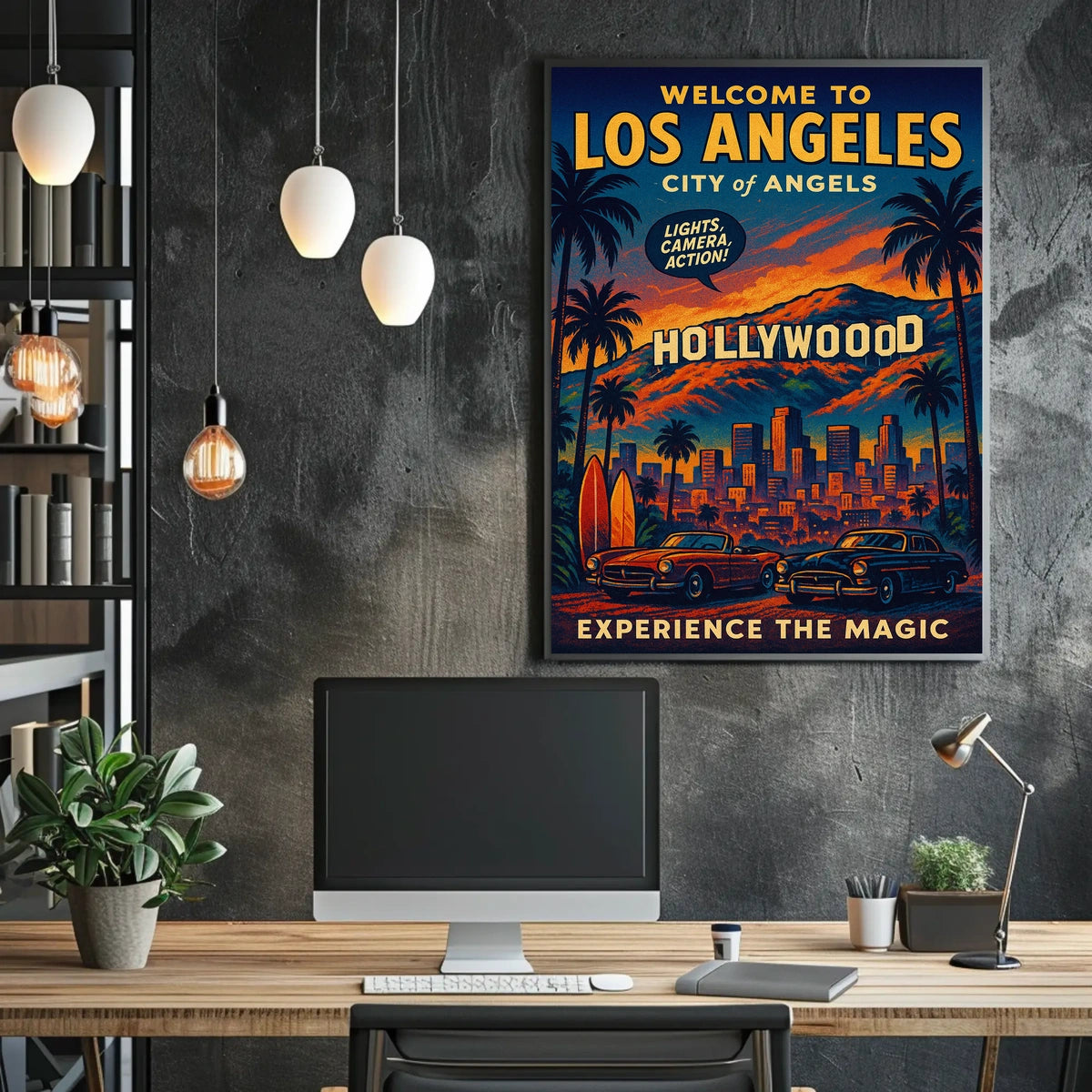 City of Angels Vintage Hollywood Art Poster