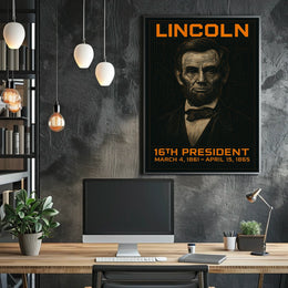 Abraham Lincoln 16th President of the United States Techno Schematic Poster