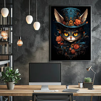 Enchanted Cat with Top Hat Fantasy or Mythology Poster