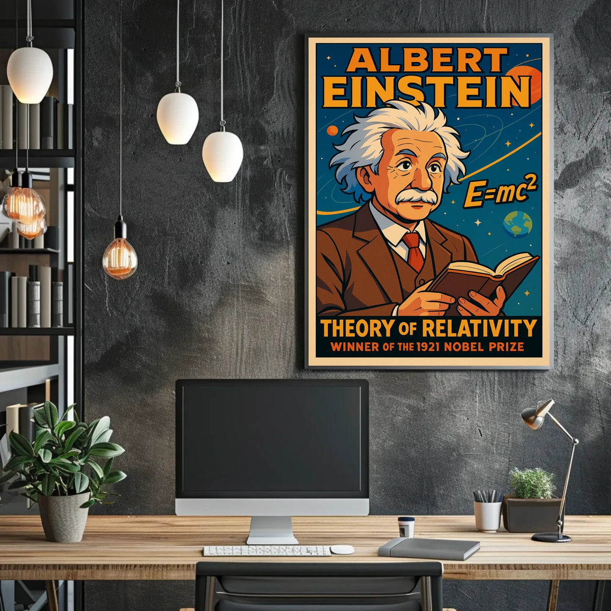 Albert Einstein Relativity Theory Vintage Scientific Educational Wall Art Decor Gallery Poster