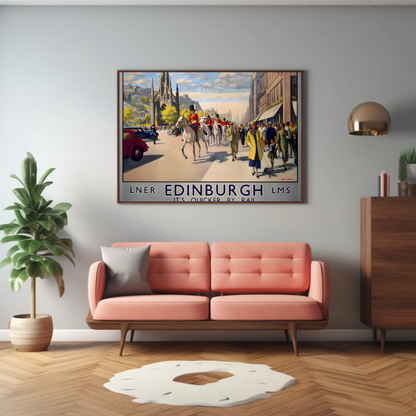 Edinburgh Travel by Rail Poster
