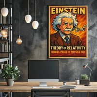 Einstein Relativity Vintage Science Decor Scenic Home Wall Art Iconic Timeless Wanderlust Poster