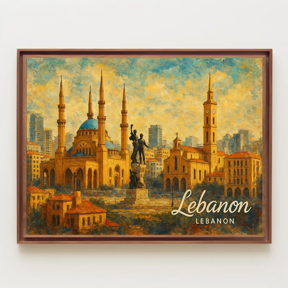 Lebanon Architectural Splendor Mediterranean Cityscape Heritage Photography Realism Art Nouveau Poster