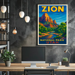 Zion National Park Utah Scenic Wanderlust Poster