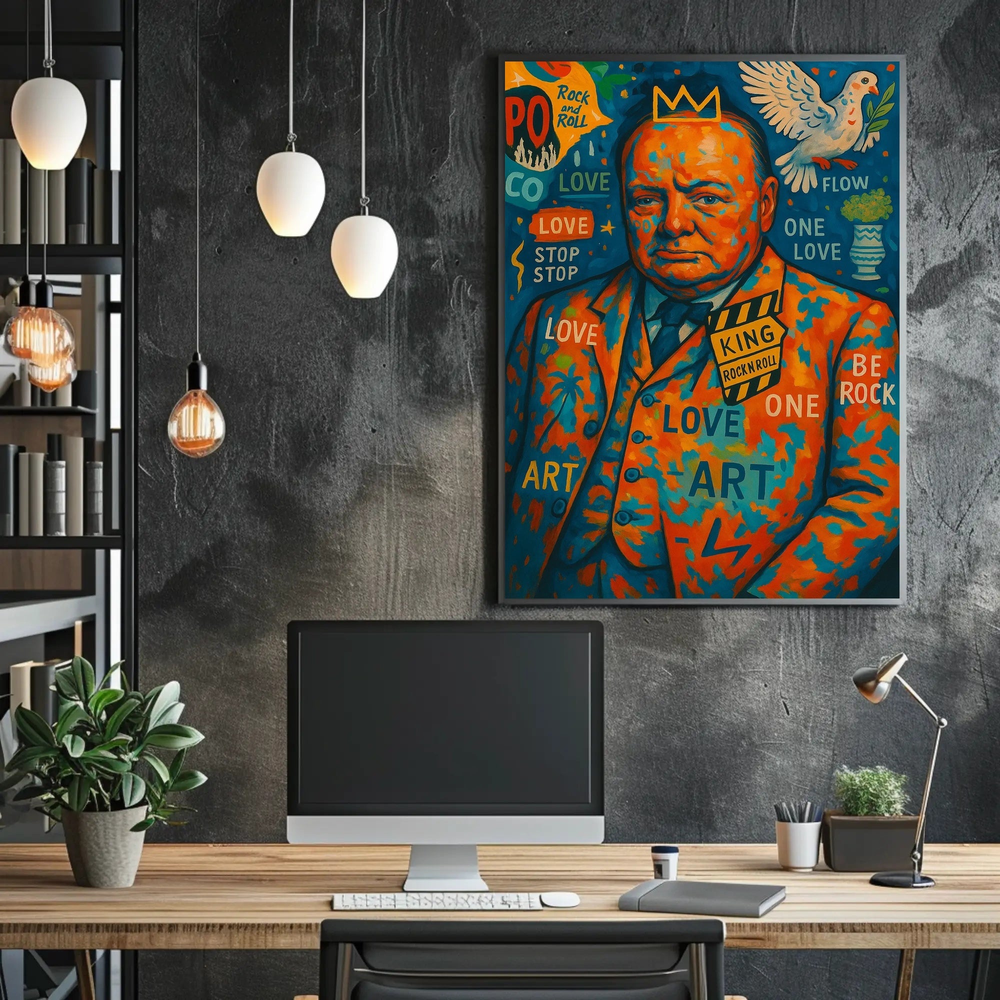 Portrait with Peace Dove: Abstract, Artistic, or Pop Culture Poster