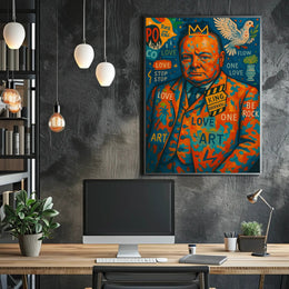 Portrait with Peace Dove: Abstract, Artistic, or Pop Culture Poster