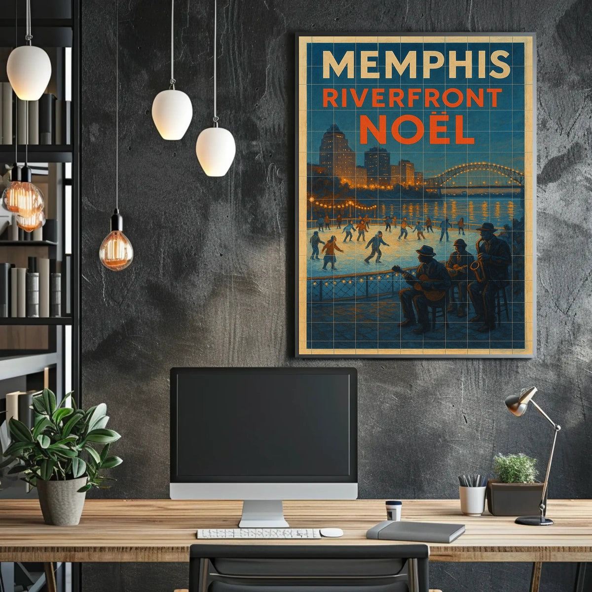 Memphis Riverfront Noël Poster