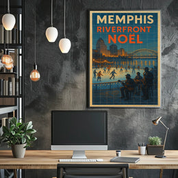 Memphis Riverfront Noël Poster