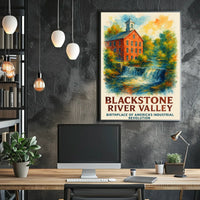 Blackstone River Valley Watercolor Historical Art Poster