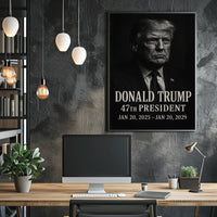 Patriotic Leader Portrait in Black and White Political Poster