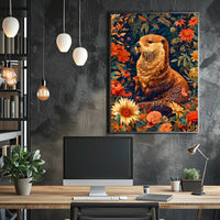 Enchanted Otter In A Floral Wonderland William Morris Art Poster