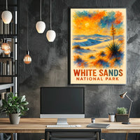 White Sands National Park Watercolor Art Poster