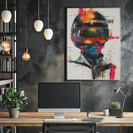 Futuristic Racer Art Print Poster for Home Decor and Wall Decoration PosterGoat