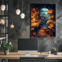 Halloween Bakery Scene: Enchanted Fantasy or Mythology Poster