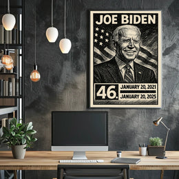 Joe Biden 46th President of the United States B & W Comic Sketch Poster