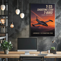 Lockheed T-33 Shooting Star Military Aviation Poster