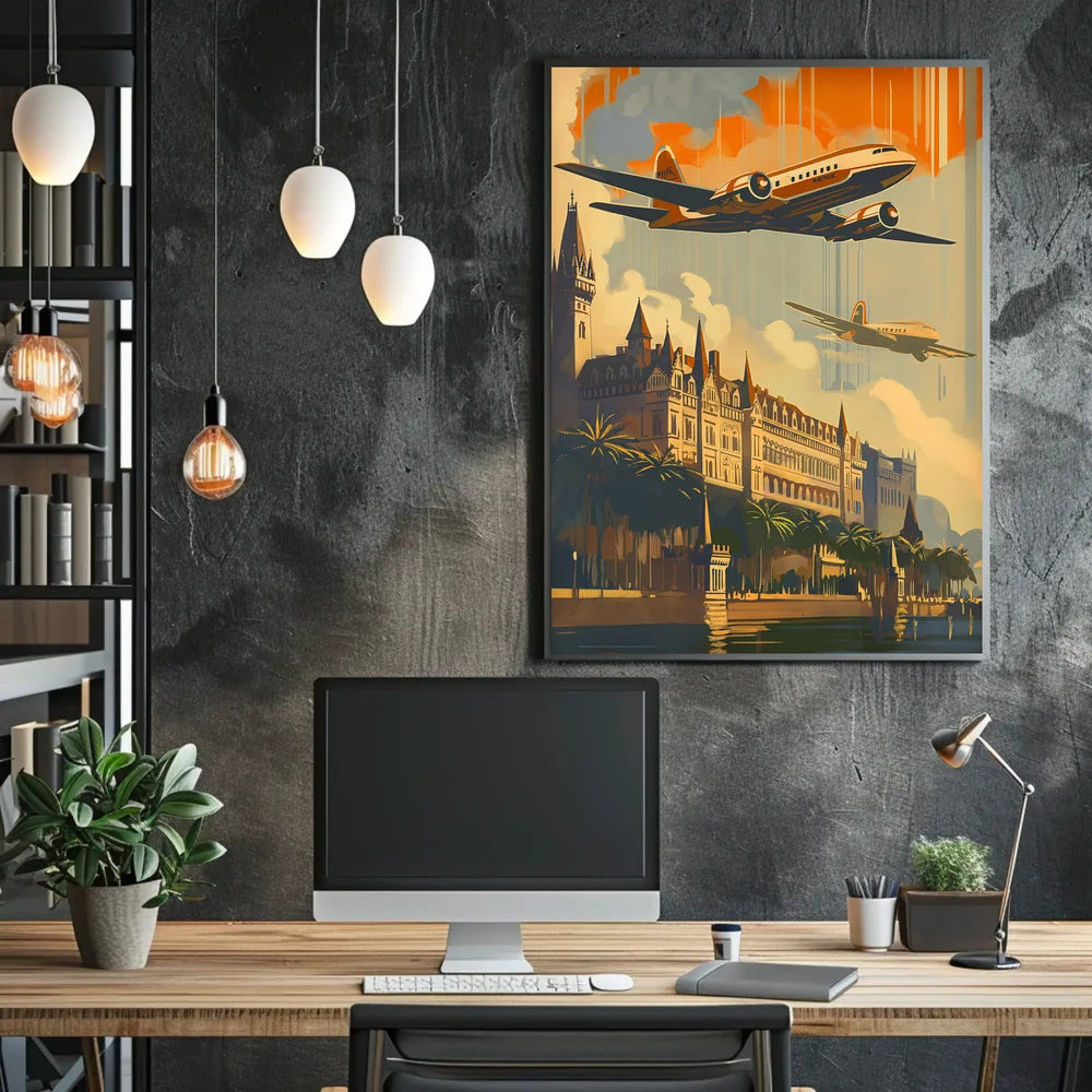 Vintage Victorian Era Architectural Landscape Poster