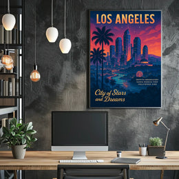Los Angeles Dreamscape: Vintage-Inspired Cityscape Poster