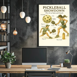 Pickleball Showdown The Art Of Spin Poster