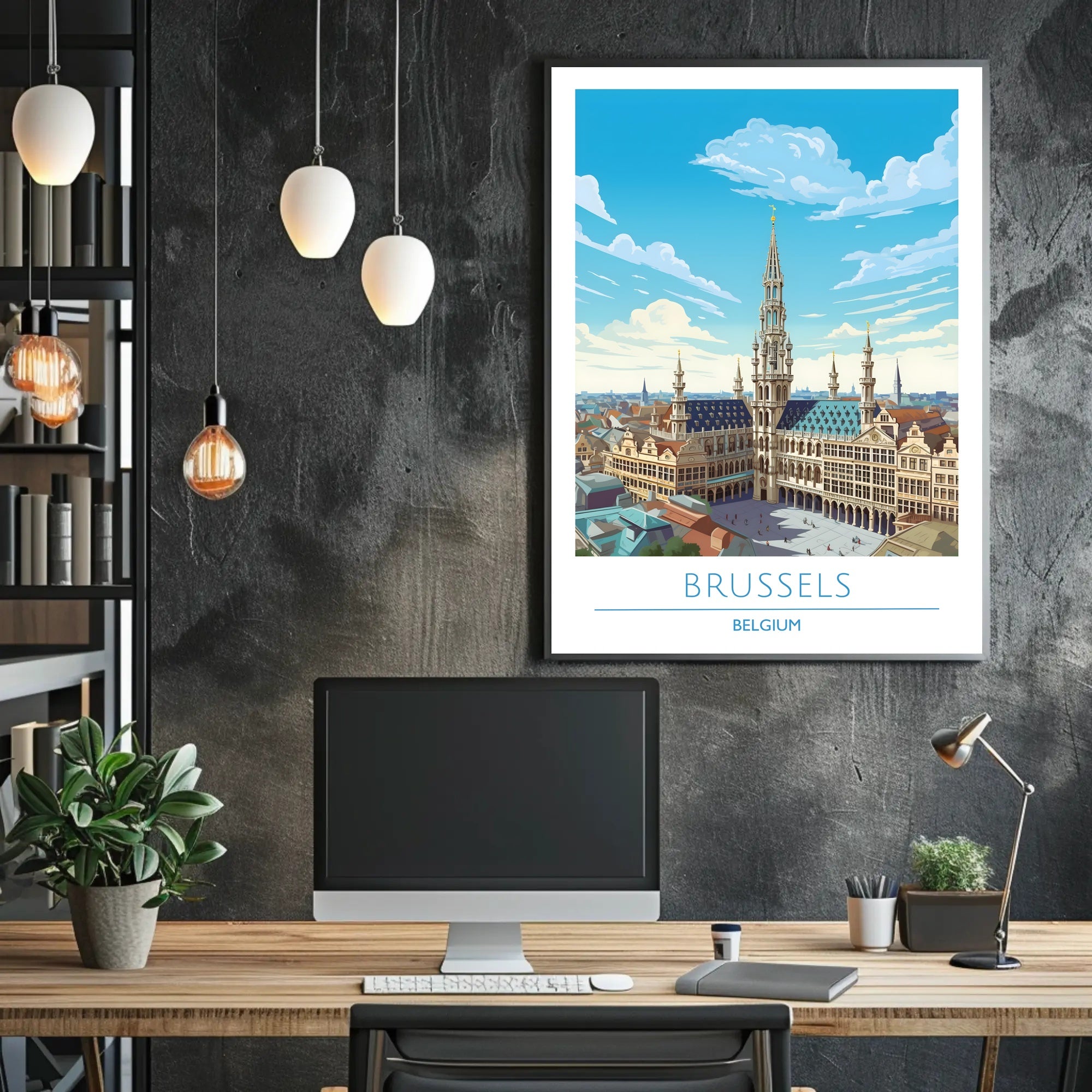 Brussels Cityscape Poster