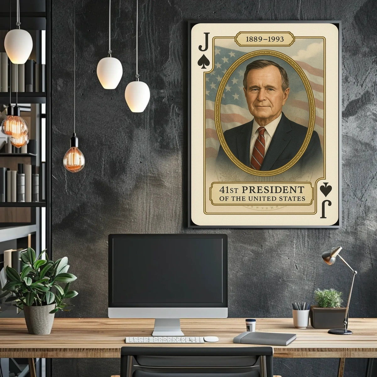Portrait Of The 41St President Of The United States Poster