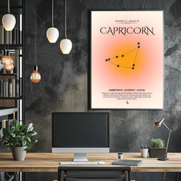 Capricorn Zodiac Constellation: Modern and Minimalistic Poster PosterGoat