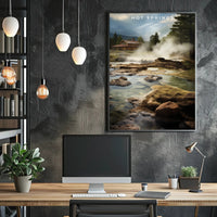 Hot Springs Tranquil Travel Poster Wall Art