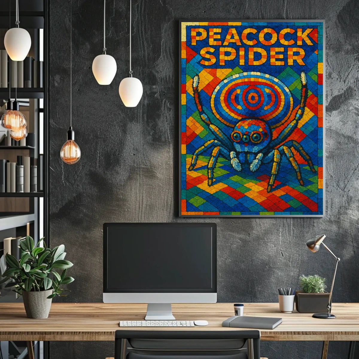 Peacock Spider Mosaic Poster