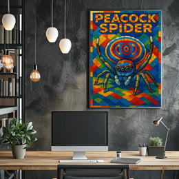 Peacock Spider Mosaic Poster