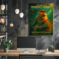 Proboscis Monkey Wonder: Educational Animal Art Poster