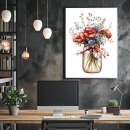 sketch of a mason jar Poster