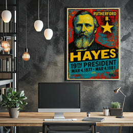 Rutherford B. Hayes 19th President of the United States Graffiti Pop Art Poster