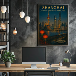 Shanghai City Of Lights And Tradition Poster