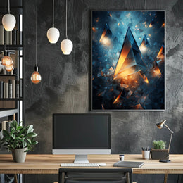 Shattered Light Abstract Geometric Art Poster