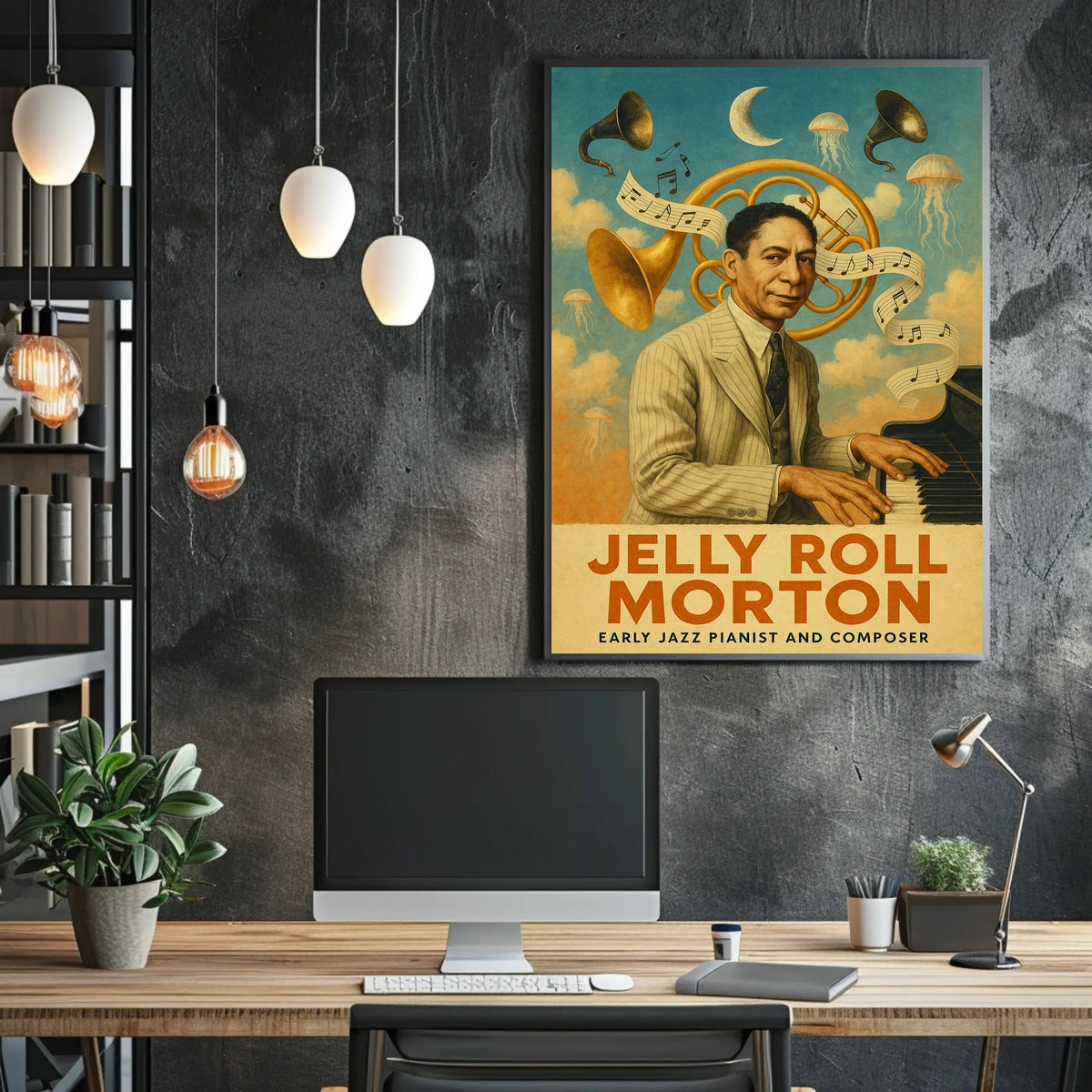Jelly Roll Morton Early Jazz Pioneer Poster