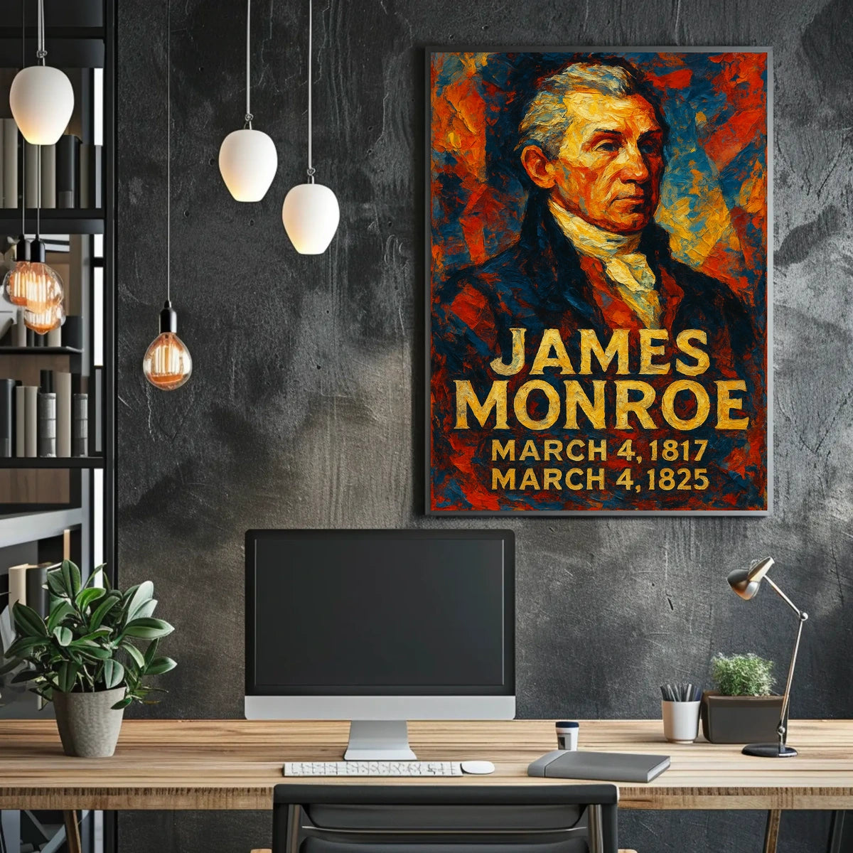 James Monroe 5th President of the United States Glitch Hop Art Poster