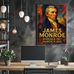 James Monroe 5th President of the United States Glitch Hop Art Poster