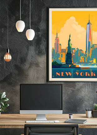 New York Adventure Vintage Travel Poster