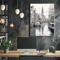 Amsterdam Canal Scene Classic Travel Poster