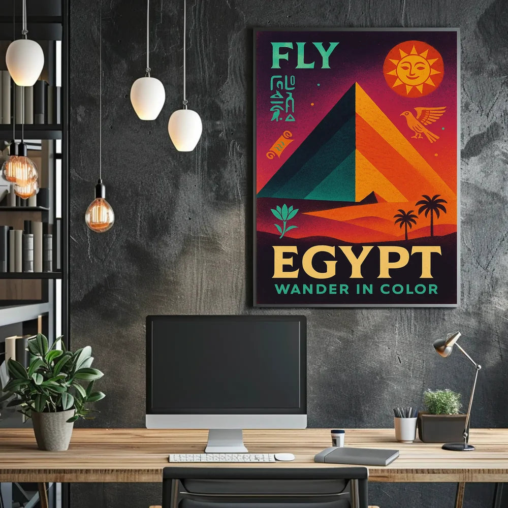 Egyptian Adventure Vibrant Pyramids Travel Poster PosterGoat