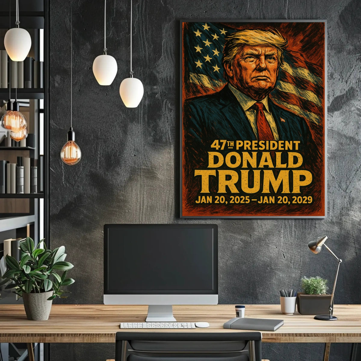 Trump Resolute Dawn Cinematic Patriot Poster