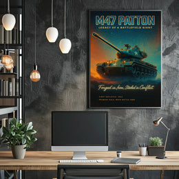 M47 Patton Tank Battlefield Giant Military Recruitment Poster PosterGoat