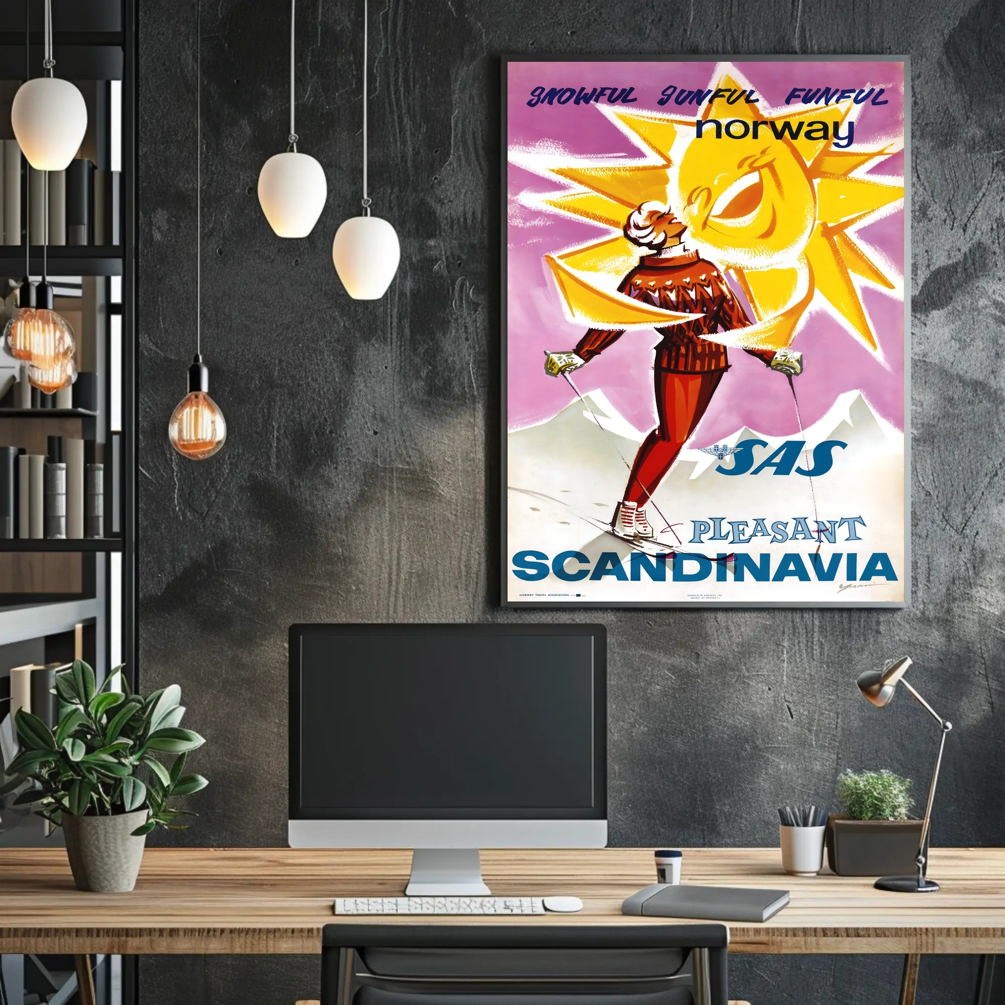 Snowful, Sunful, Funful Norway Poster PosterGoat