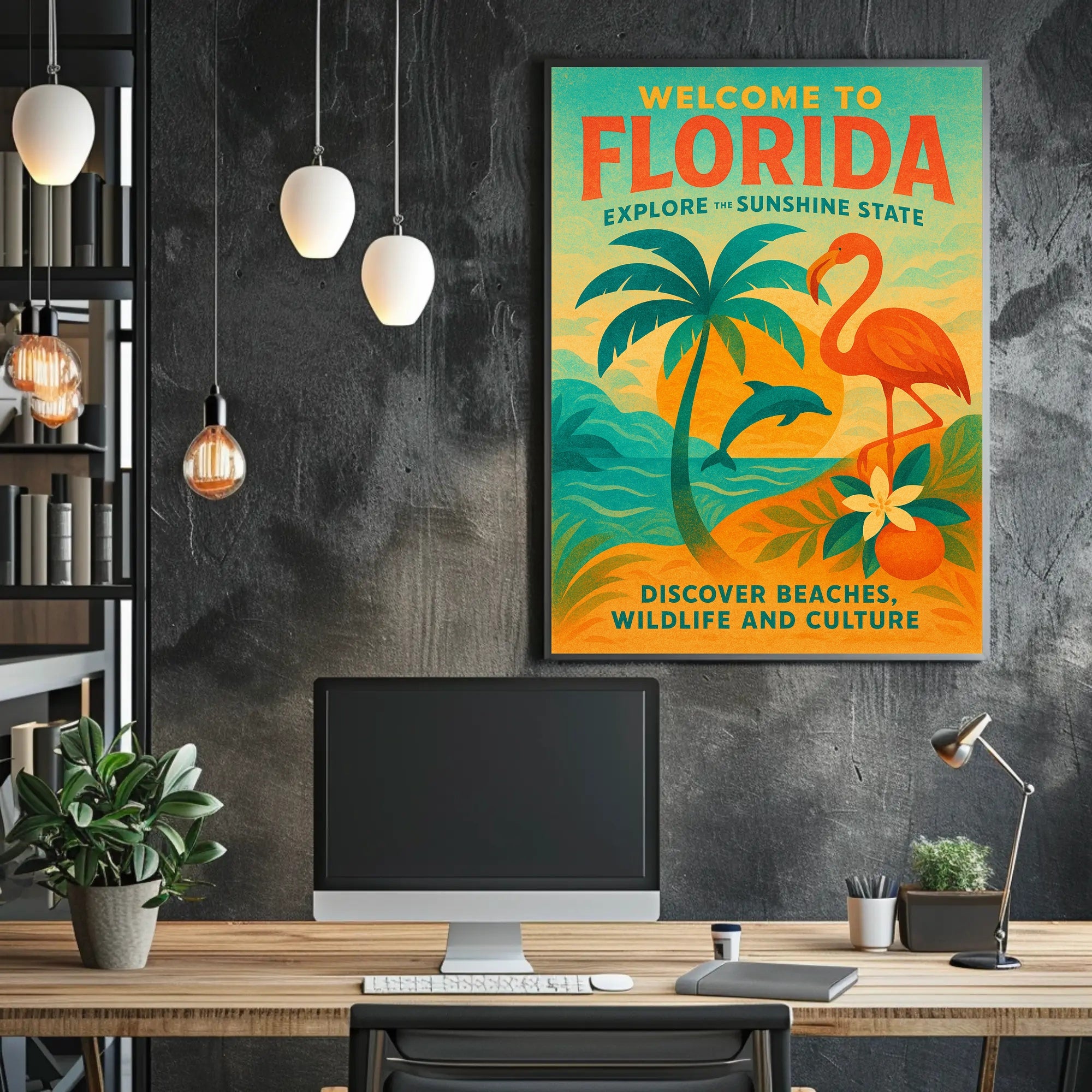 Florida Vintage Travel Poster Wall Art Print