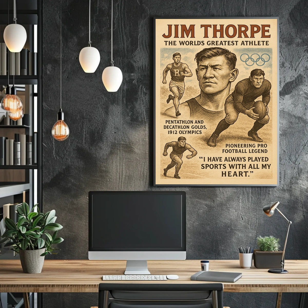 Jim Thorpe Legendary Sports Icon Poster