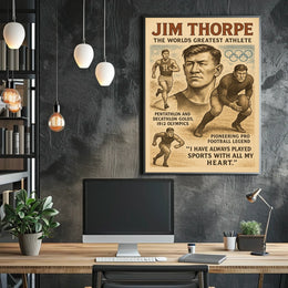 Jim Thorpe Legendary Sports Icon Poster