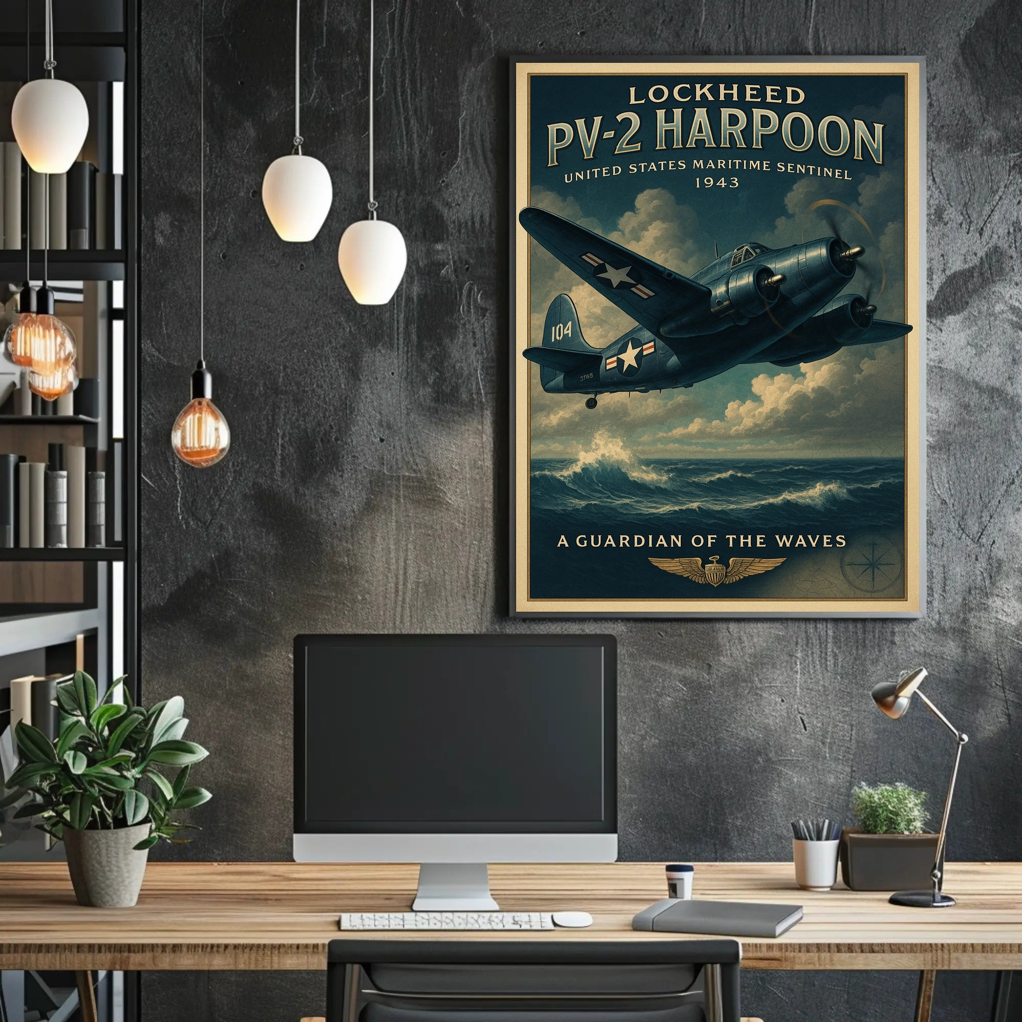 Lockheed PV2 Harpoon Vintage Aviation Poster