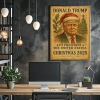 Santa Hat Trump Christmas Theme Political Poster