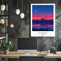 Istanbul Twilight Skyline Enchantment Urban or Cityscape Poster